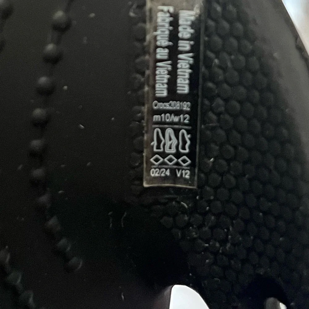 CROCS Black Baya Iconic Comfort Unisex Flip Flops Women’s size 12